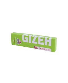 Бумага Сигаретная GIZEH SUPER FINE EXTRA SLIM Зеленая CUT CORNERS (Скошенный Угол) 66л