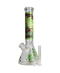 Бонг Стеклянный BOING 35/7 SY390 RICK AND MORTY GREEN FINGER