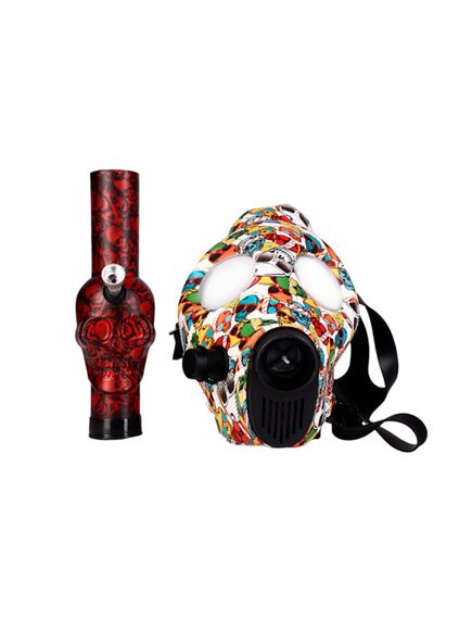 Бонг GAS MASK HIN0009 COLORED SKULL | RED SKULL