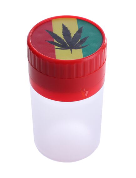 Гриндер Пластиковый С Отсеком SA046 Раста Флаг RED