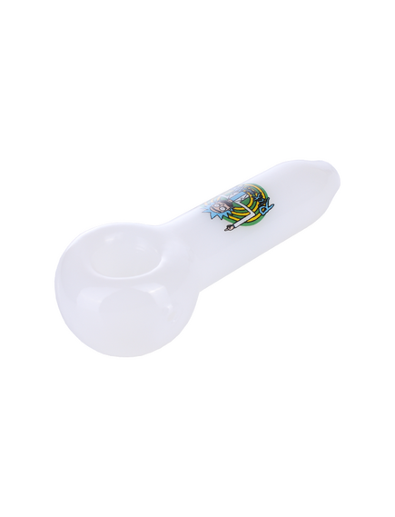 GLASS PIPE GP02 RICK AND MORTY WHITE HAPPY RICK