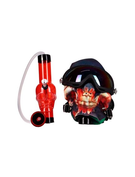 Бонг GAS MASK HIN0031 BODY SKULL RED